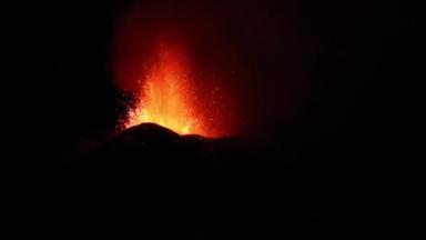 火山爆发在晚上